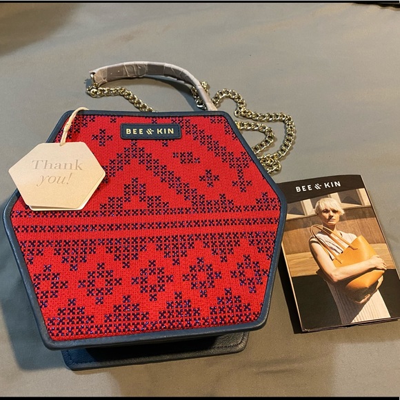 Bee & Kin Handbags - NWT Bee & Kin Sidekick 2.0 Tech Red & Blue, Italian Leather Crossbody Bag $495